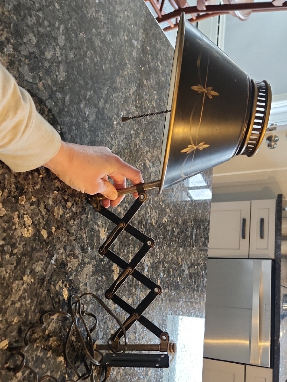 Vintage Black and Gold Wall Sconce Lamp - Home Accents - Picture 2 of 7